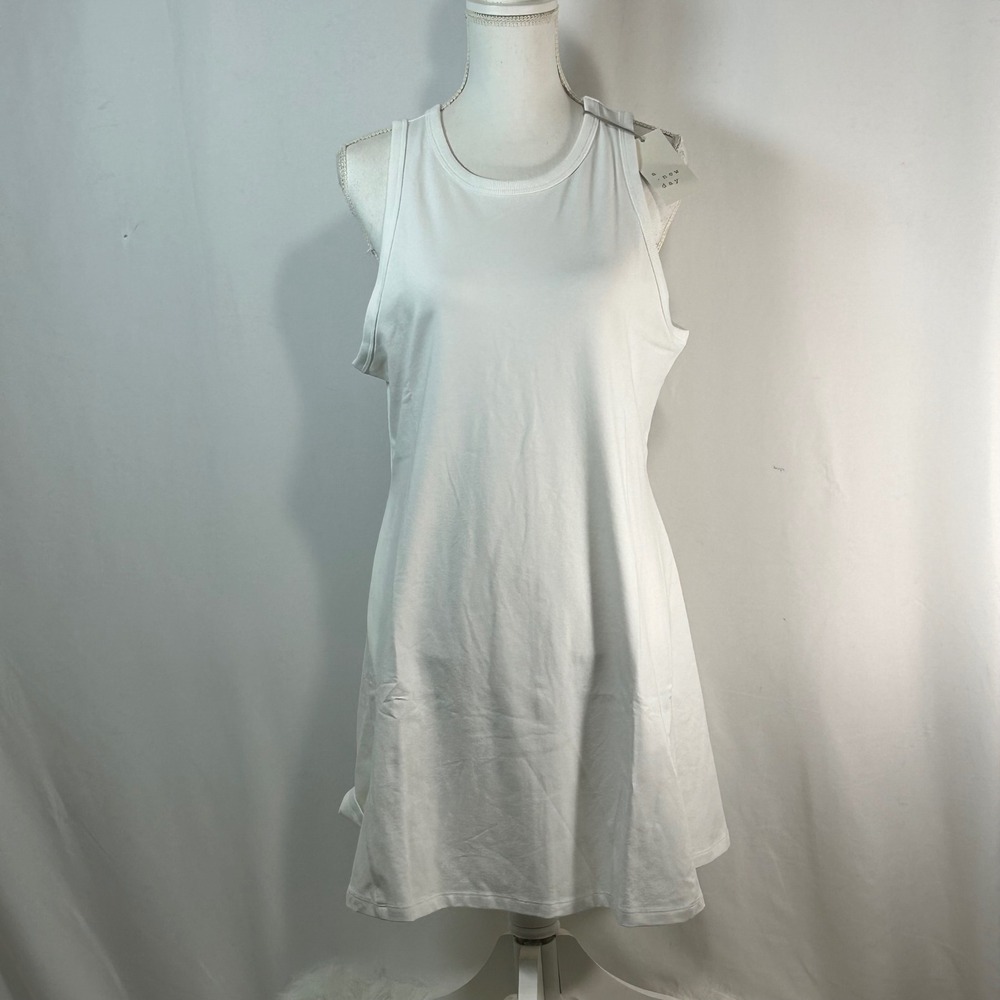 A New Day White Racerback Tank Dress Casual Athleisure Size L
